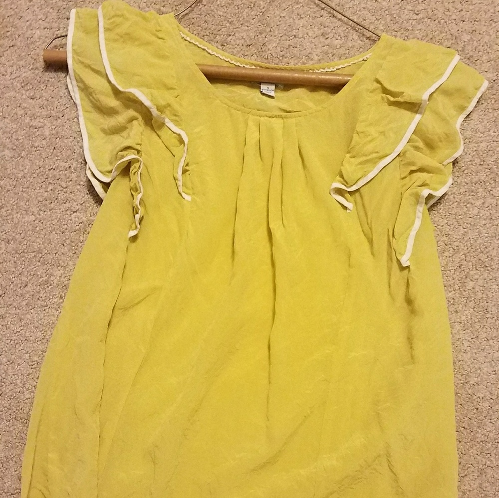 Odille all flutter silk shirt. Size 4. Ruffled